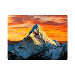 Snow Capped Mountain Himalayas Clouds Landscape Nature Premium Plush Fleece Blanket (mini) by Cendanart