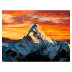 Snow Capped Mountain Himalayas Clouds Landscape Nature Premium Plush Fleece Blanket (extra Small) by Cendanart