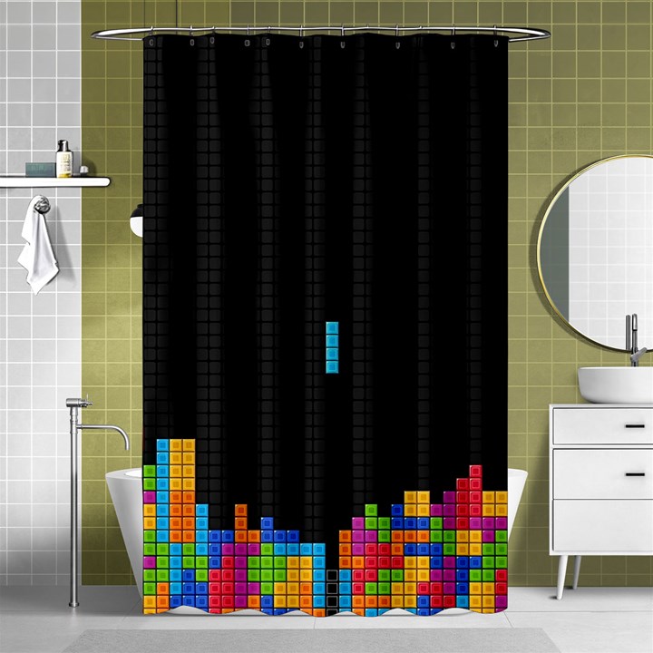 Tetris Game Shower Curtain 48  x 72  (Small) 