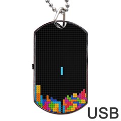 Tetris Game Dog Tag Usb Flash (one Side)