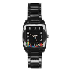 Tetris Game Stainless Steel Barrel Watch