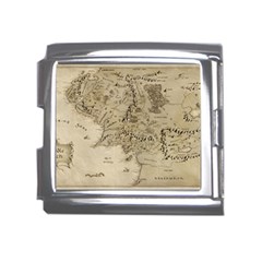 Retro Vintage Gray Map Middle Earth Mega Link Italian Charm (18mm) by Cendanart