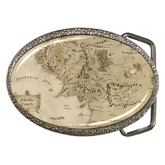 Retro Vintage Gray Map Middle Earth Belt Buckles by Cendanart