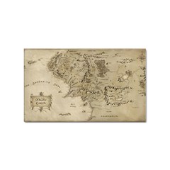 Retro Vintage Gray Map Middle Earth Sticker (rectangular) by Cendanart