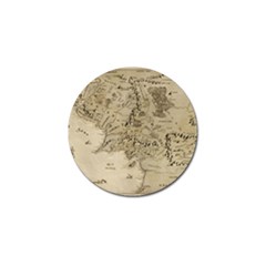 Retro Vintage Gray Map Middle Earth Golf Ball Marker (4 Pack) by Cendanart