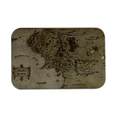 Retro Vintage Gray Map Middle Earth Open Lid Metal Box (silver)  