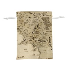 Retro Vintage Gray Map Middle Earth Lightweight Drawstring Pouch (s) by Cendanart