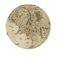 Retro Vintage Gray Map Middle Earth Mini Round Pill Box (pack Of 5) by Cendanart