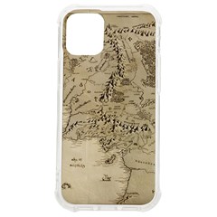 Retro Vintage Gray Map Middle Earth Iphone 12 Mini Tpu Uv Print Case	 by Cendanart