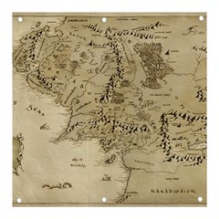 Retro Vintage Gray Map Middle Earth Banner And Sign 3  X 3  by Cendanart