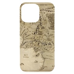 Retro Vintage Gray Map Middle Earth Iphone 14 Pro Max Black Uv Print Case