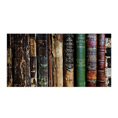 Assorted Color Books Old Macro Satin Wrap 35  X 70  by Cendanart