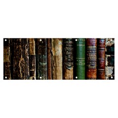 Assorted Color Books Old Macro Banner And Sign 8  X 3  by Cendanart