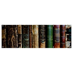 Assorted Color Books Old Macro Banner And Sign 12  X 4  by Cendanart