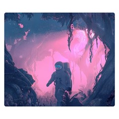 Beeple Astronaut Spacesuit 3d Digital Art Artwork Jungle Two Sides Premium Plush Fleece Blanket (small)