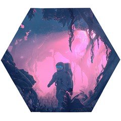 Beeple Astronaut Spacesuit 3d Digital Art Artwork Jungle Wooden Puzzle Hexagon by Cendanart