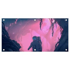 Beeple Astronaut Spacesuit 3d Digital Art Artwork Jungle Banner And Sign 4  X 2  by Cendanart