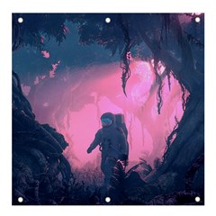 Beeple Astronaut Spacesuit 3d Digital Art Artwork Jungle Banner And Sign 4  X 4  by Cendanart