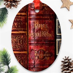 Books Old Oval Ornament (two Sides) by Cendanart