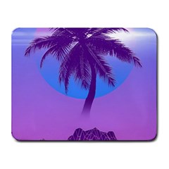 Palm Tree Vaporwave Synthwave Retro Style Small Mousepad by Cendanart