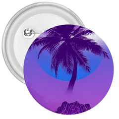 Palm Tree Vaporwave Synthwave Retro Style 3  Buttons