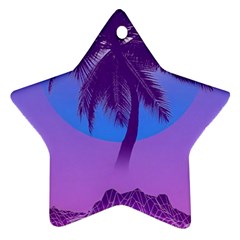 Palm Tree Vaporwave Synthwave Retro Style Ornament (star)