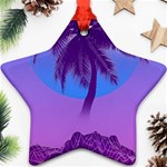 Palm Tree Vaporwave Synthwave Retro Style Ornament (Star) Front