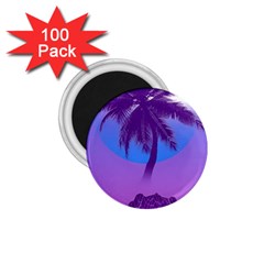 Palm Tree Vaporwave Synthwave Retro Style 1 75  Magnets (100 Pack)  by Cendanart