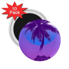 Palm Tree Vaporwave Synthwave Retro Style 2 25  Magnets (10 Pack)  by Cendanart