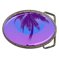 Palm Tree Vaporwave Synthwave Retro Style Belt Buckles by Cendanart