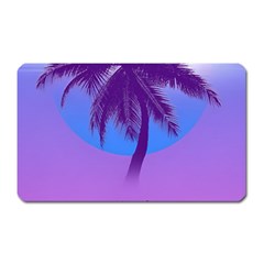 Palm Tree Vaporwave Synthwave Retro Style Magnet (rectangular) by Cendanart