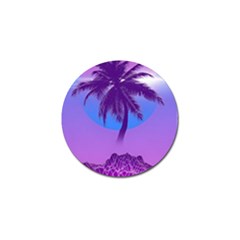 Palm Tree Vaporwave Synthwave Retro Style Golf Ball Marker (4 Pack) by Cendanart