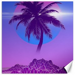 Palm Tree Vaporwave Synthwave Retro Style Canvas 12  X 12  by Cendanart