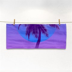 Palm Tree Vaporwave Synthwave Retro Style Hand Towel by Cendanart