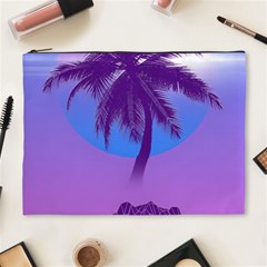 Palm Tree Vaporwave Synthwave Retro Style Cosmetic Bag (xl) by Cendanart