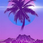 Palm Tree Vaporwave Synthwave Retro Style Play Mat (Rectangle) Front