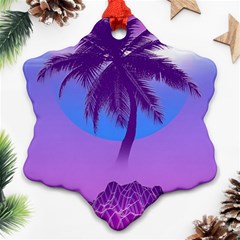 Palm Tree Vaporwave Synthwave Retro Style Ornament (snowflake) by Cendanart