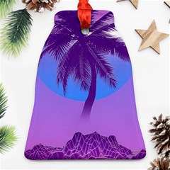 Palm Tree Vaporwave Synthwave Retro Style Ornament (bell) by Cendanart