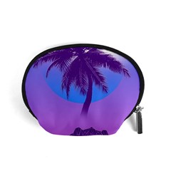 Palm Tree Vaporwave Synthwave Retro Style Accessory Pouch (small) by Cendanart