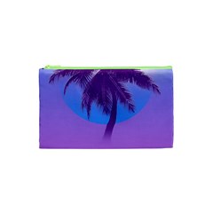 Palm Tree Vaporwave Synthwave Retro Style Cosmetic Bag (xs) by Cendanart