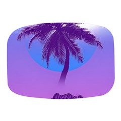 Palm Tree Vaporwave Synthwave Retro Style Mini Square Pill Box by Cendanart