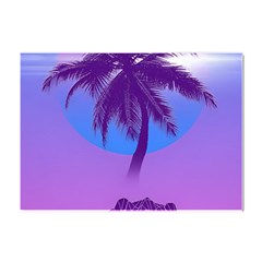 Palm Tree Vaporwave Synthwave Retro Style Crystal Sticker (a4) by Cendanart