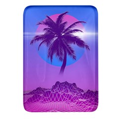 Palm Tree Vaporwave Synthwave Retro Style Rectangular Glass Fridge Magnet (4 Pack) by Cendanart