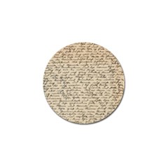 Close Up Photo Of Black Text Old Handwriting Leave Old Script Golf Ball Marker by Cendanart