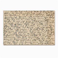 Close Up Photo Of Black Text Old Handwriting Leave Old Script Postcard 4 x 6  (pkg Of 10) by Cendanart