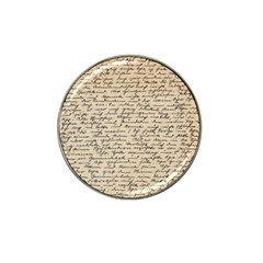 Close Up Photo Of Black Text Old Handwriting Leave Old Script Hat Clip Ball Marker (4 Pack) by Cendanart