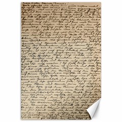 Close Up Photo Of Black Text Old Handwriting Leave Old Script Canvas 12  X 18  by Cendanart