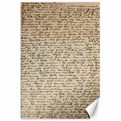 Close Up Photo Of Black Text Old Handwriting Leave Old Script Canvas 20  X 30  by Cendanart