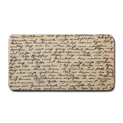 Close Up Photo Of Black Text Old Handwriting Leave Old Script Medium Bar Mat by Cendanart