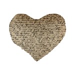 Close Up Photo Of Black Text Old Handwriting Leave Old Script Standard 16  Premium Heart Shape Cushions Back